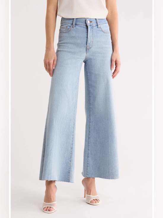 Frame Denim Denim - Frame Palazzo Crop Cutoff Jeans in Temper Raw After color